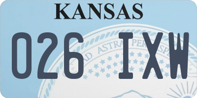 KS license plate 026IXW