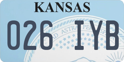 KS license plate 026IYB
