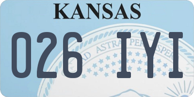 KS license plate 026IYI