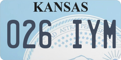 KS license plate 026IYM