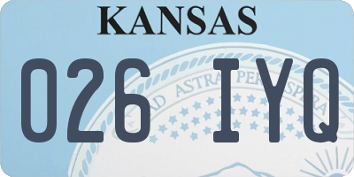 KS license plate 026IYQ
