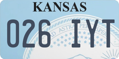 KS license plate 026IYT
