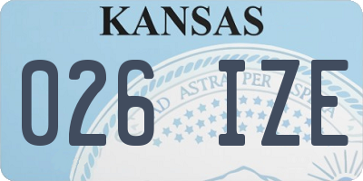 KS license plate 026IZE