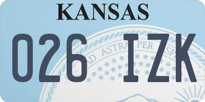 KS license plate 026IZK