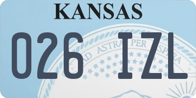 KS license plate 026IZL