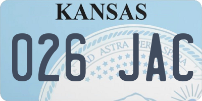 KS license plate 026JAC