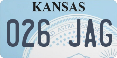 KS license plate 026JAG