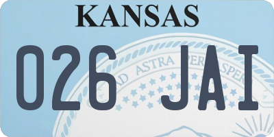 KS license plate 026JAI