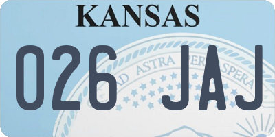 KS license plate 026JAJ