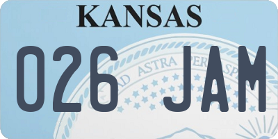 KS license plate 026JAM