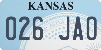 KS license plate 026JAO