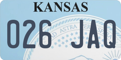 KS license plate 026JAQ