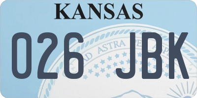 KS license plate 026JBK