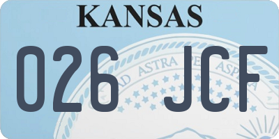 KS license plate 026JCF