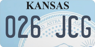 KS license plate 026JCG