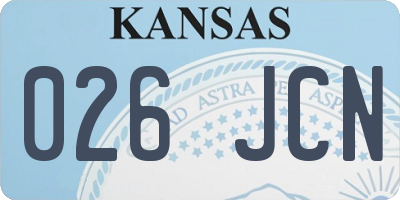 KS license plate 026JCN