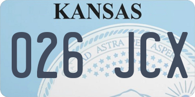 KS license plate 026JCX