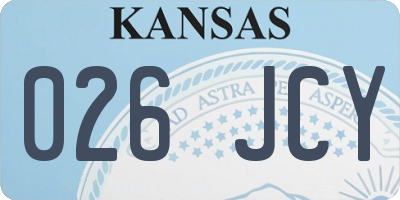 KS license plate 026JCY