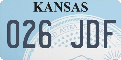 KS license plate 026JDF