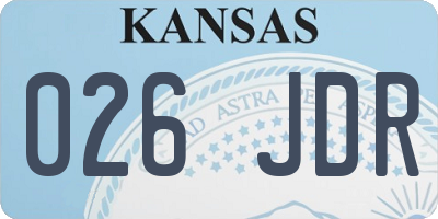 KS license plate 026JDR