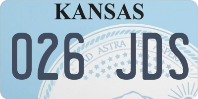 KS license plate 026JDS