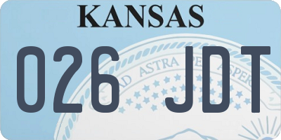 KS license plate 026JDT