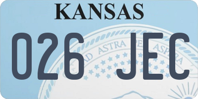 KS license plate 026JEC