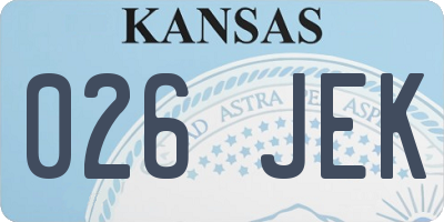 KS license plate 026JEK