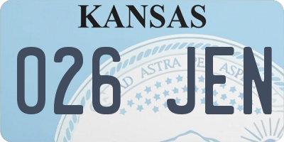 KS license plate 026JEN