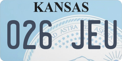 KS license plate 026JEU