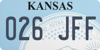 KS license plate 026JFF