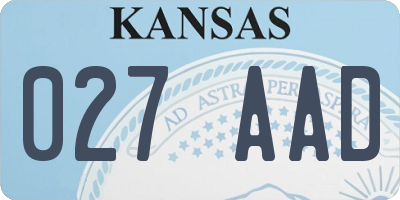 KS license plate 027AAD