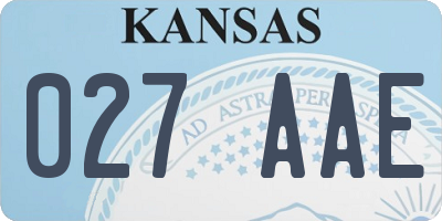 KS license plate 027AAE