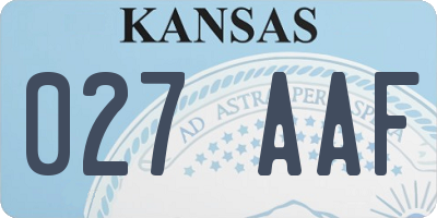 KS license plate 027AAF