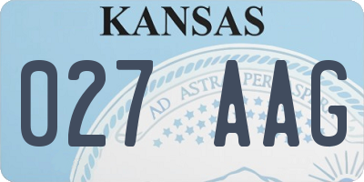 KS license plate 027AAG