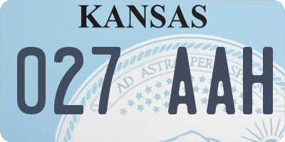 KS license plate 027AAH