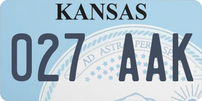 KS license plate 027AAK