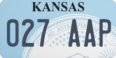 KS license plate 027AAP