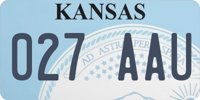 KS license plate 027AAU