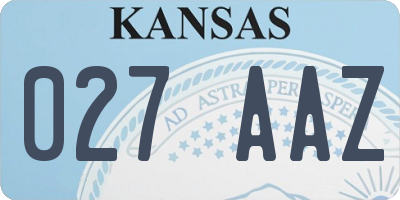 KS license plate 027AAZ