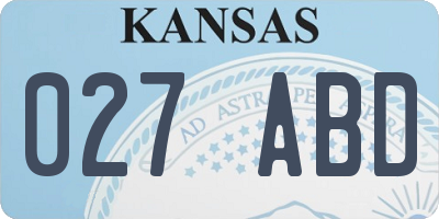 KS license plate 027ABD
