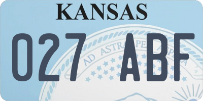 KS license plate 027ABF