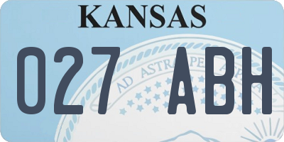 KS license plate 027ABH