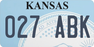 KS license plate 027ABK