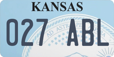 KS license plate 027ABL