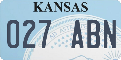 KS license plate 027ABN