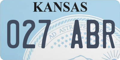 KS license plate 027ABR