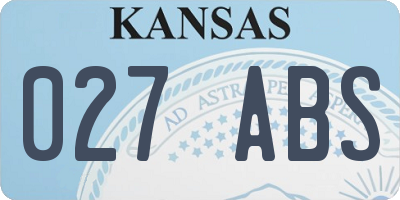 KS license plate 027ABS