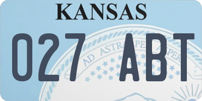 KS license plate 027ABT