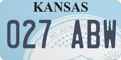 KS license plate 027ABW